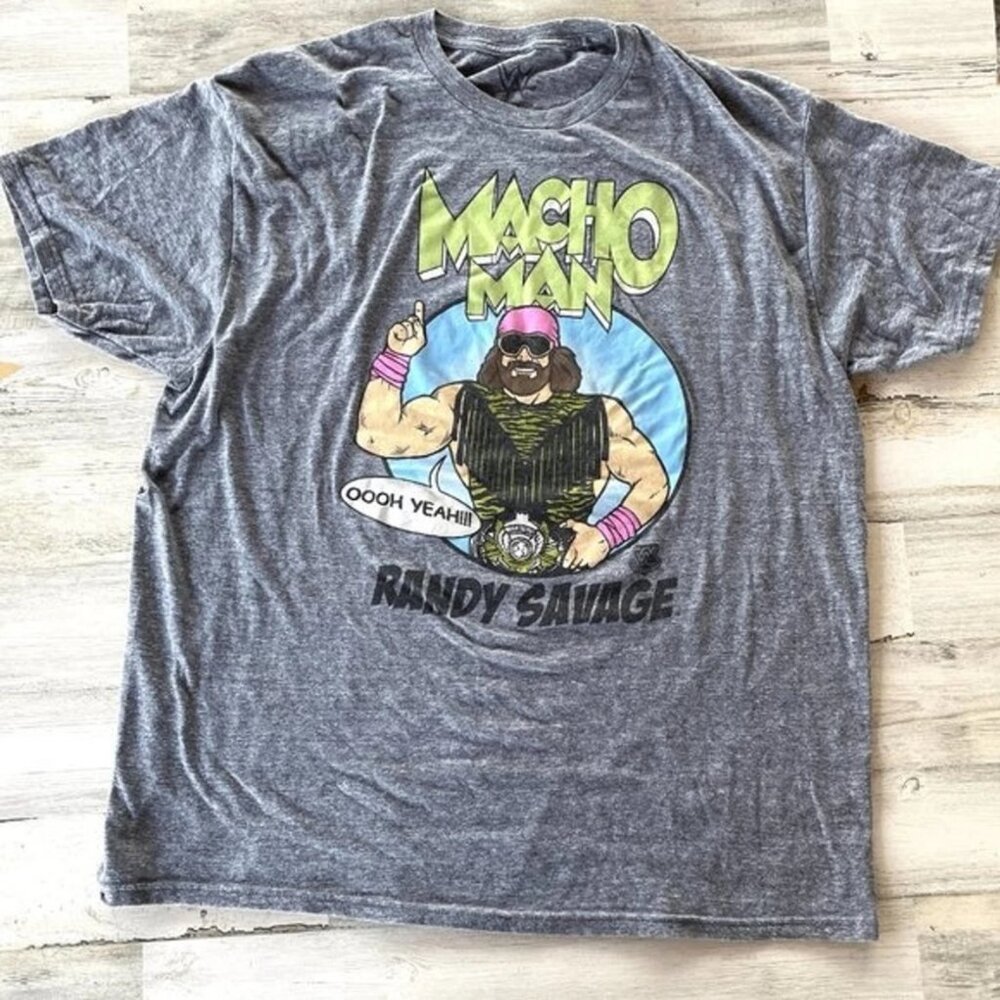 WWF‎ Macho Man Men's Size 2x Randy Savage Pro Wrestling Graphic Tee WWE